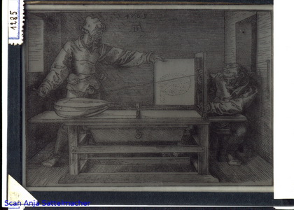 Slide: Perspective with Dürer copperplate engraving