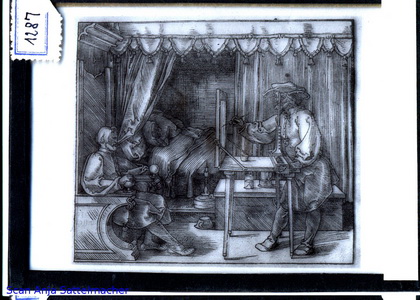 Slide: Perspective with Dürer copperplate engraving