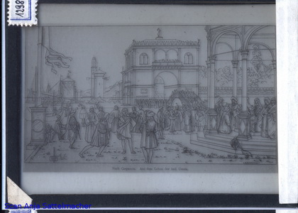 Slide: Perspective with Dürer copperplate engraving