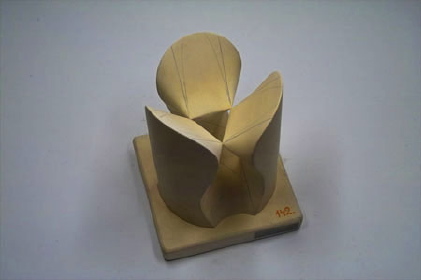 Cubic surface with 3 real conic double points