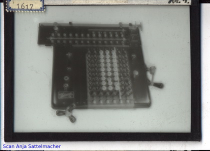 Slide belongig to the calculating machine Rheinmetall 