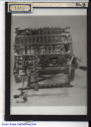 Slide belongig to the calculating machine Rheinmetall 