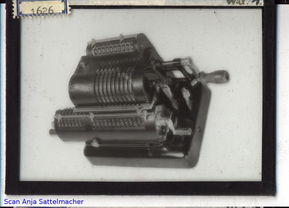 Slide belongig to the Walther calculating machine