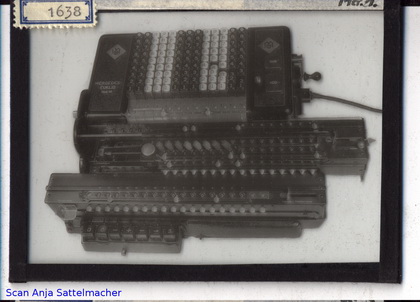 Slide belonging to the Mercedes calculating machine