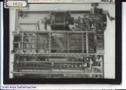 Slide belonging to the Mercedes calculating machine