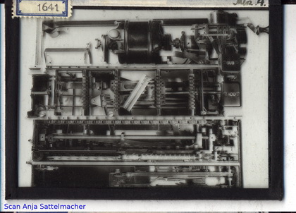 Slide belonging to the Mercedes calculating machine