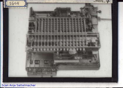 Slide belonging to the Mercedes calculating machine