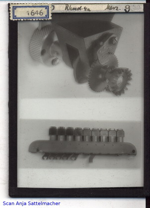 Slide belonging to the Mercedes calculating machine