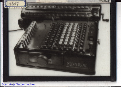 Slide belonging to the Monroe calculating machine