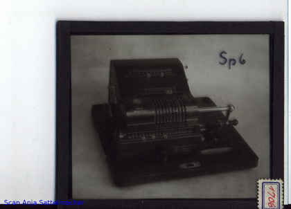 Slide belonging to the Brunsviga calculating machine