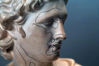 Apollo of the Belvedere with parabolic curve