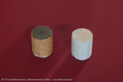 Two gypsum cylinders