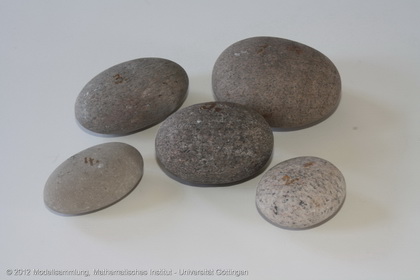 Pebbles that got their ellipsoidal shape through erosion