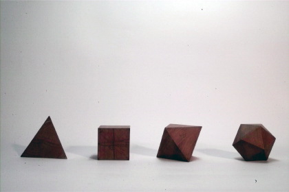Regular tetrahedron, hexahedron, octahedron, icosahedron