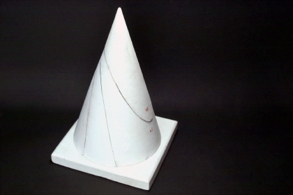 Circular cone with all types of conic sections