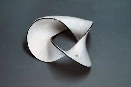 3-times twisted Möbius strip with clover leaf sling as border