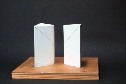 The four types of space curves of 3. order on gypsum cylinders of 2. order.