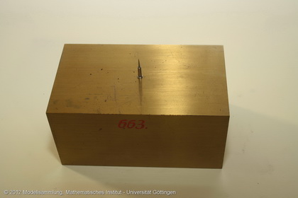 Brass block with needle, for gyro experiments