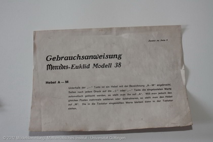 Calculating machine Mercedes-Euklid